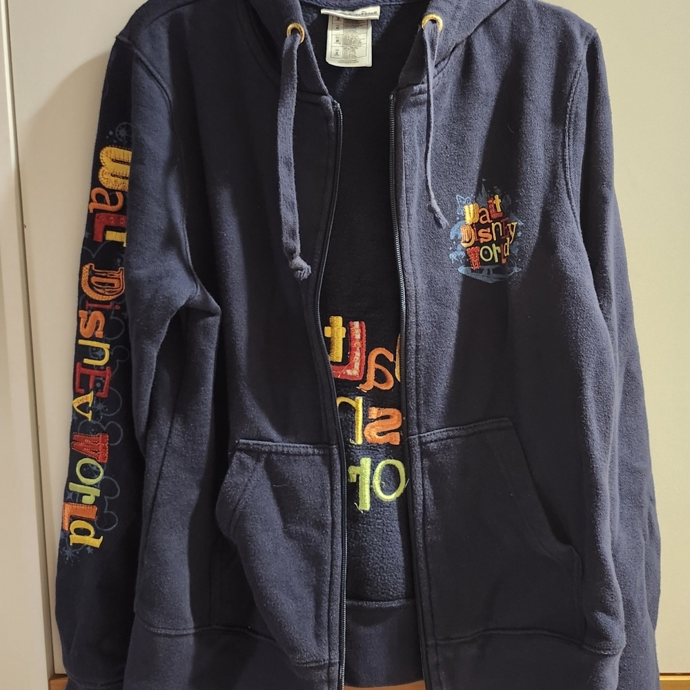 Disney Parks Walt Disney World Embroidered Full Zip up Hoodie Jacket. Size Small - Picture 3 of 7